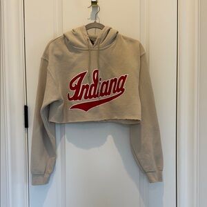 Women’s cropped Indiana University Hooded Sweatshirt